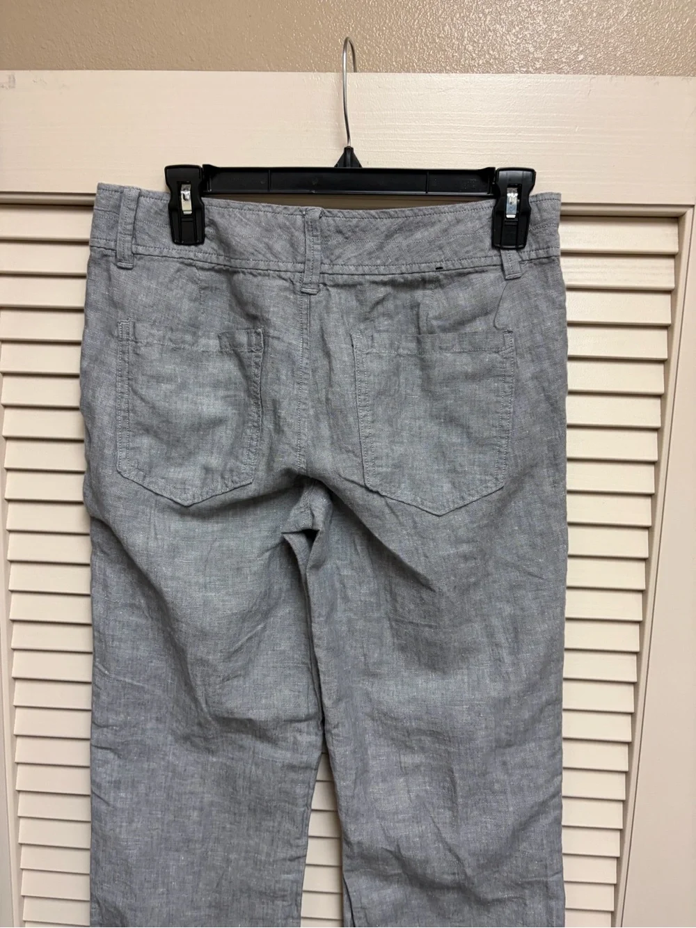 Banana Republic Women’s Linen Blend Pants Gray Straight Leg Size 4 Casual Beach